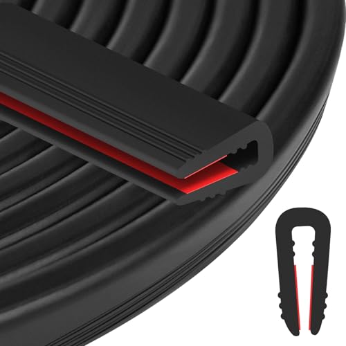 Rubber Edge Trim U Channel - 1/8" Self Adhesive Sheet Metal Edge Guard Protector, EPDM Seal Strip for Car Doors, Steel Plates, Glass, Hatches, Table Corners, Fit 1/8"(3.2mm), 20Ft, Black - color: Black, size: 1/8" x 20'L