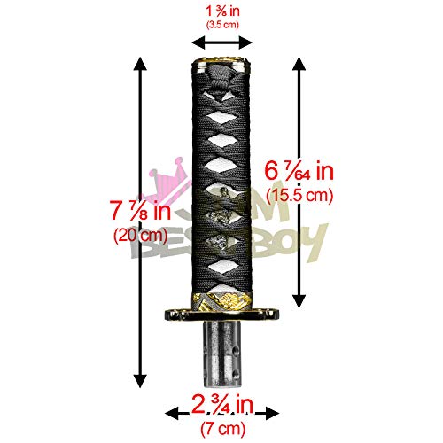 JDMBESTBOY Samurai Sword Black White Shift Knob Shifter Alloy Katana Adapter Universal 15cm - color: Black White, size: 15cm