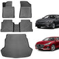 Floor Mats for Hyundai Sonata 2015-2019 & Kia Optima 2016-2019, Custom Fit All Weather TPE Liners, Waterproof Anti-Slip Car Mats Accessories, Full Set Odorless Easy-Clean Mats & Cargo Liners - style: 3) For Hyundai Sonata | 2015-2019/For Kia Optima | 2016