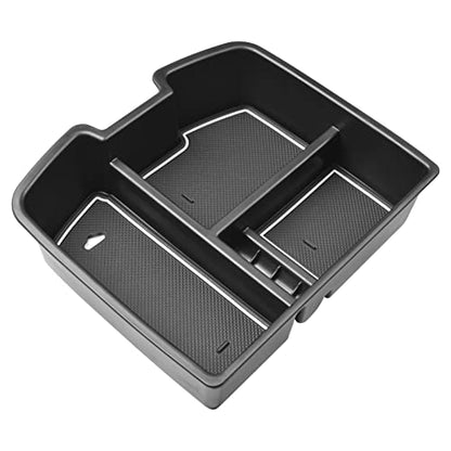 HGWEI Center Console Organizer Compatible with 2007-2014 Chevy Silverado GMC Sierra Avalanche Tahoe Suburban Yukon Yukon XL Accessories, Floor Mounted Center Console ONLY, White Trim - color: white