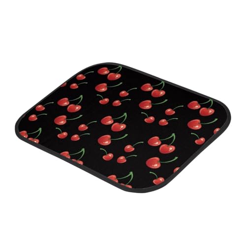 Red Cherry Black Automotive Floor Mats Front and Rear Car Mat Carpet Set 4 Pcs Fit for SUV,Vans,sedans,Trucks - color: Red Cherry Black