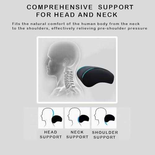 Car Headrest Neck Pillow Support Ergonomic, with Valve Stem Covers Accessory for Driving Seat Fatigue Relief Compatible with Model S X 3 Y & Cybertruck - 1 Piece - color: A. Black Ver. 3