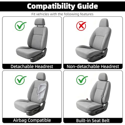 Linen Car Seat Covers Front Seat Covers - 2 PCS Durable & Non-Slip Breathable Cloth Fabric Car Seat Protector, Universal Fit for Most Automotive, Vans, SUVs, Trucks - Dark Gray - color: Dark Gray with Backrests 2 Pcs