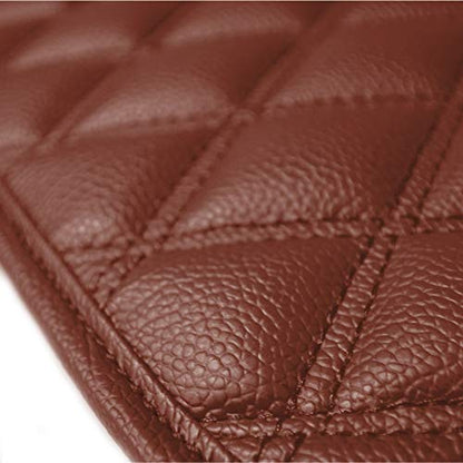 FH Group Luxury Universal Car Floor Mats - Brown PU Leather Diamond Design - Universal Fit Heavy Duty Non-Slip Mats for Sedan, SUV, Truck - color: Brown
