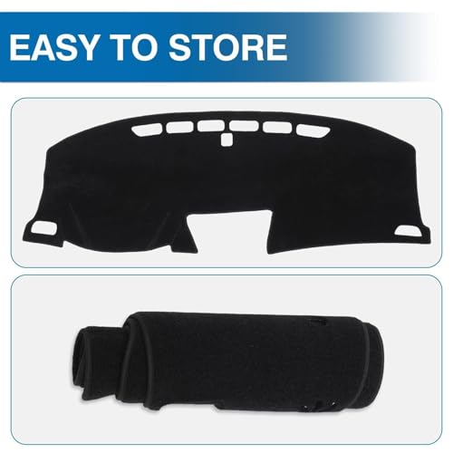 KUST Black Dash Cover for Honda CR-V CRV 2012-2015 2016 Polyester Non-Slip Dashboard Cover Center Console Dash Cover Interior Accessories for Honda CRV CR-V Custom Fit Dash Mat Sunshade No Glare - size: CR-V 12-16(Black)