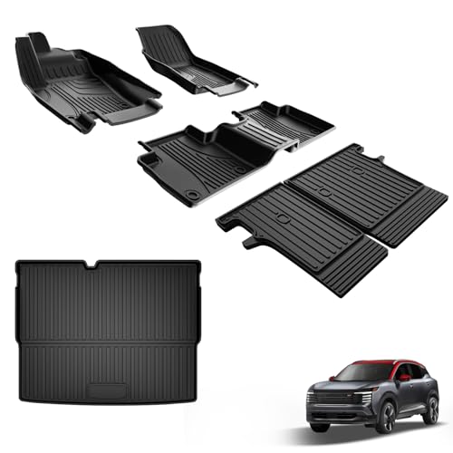 AOMSAZTO Floor Mats & Seatback Mats & Cargo Mat Fit for Nissan Kicks 2025-2026 (Not Fit AWD & 2025 Kicks Play) All Weather 3D Protection Heavy Duty | 6-pc, Black - style: 8)2025 Kicks Floor Mats & Cargo Mats & Backrest Mat