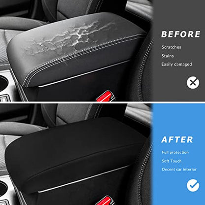INTGET Car Center Console Armrest Cover for Subaru Outback/Legacy Accessories 2015 2016 2017 2018 2019 Leather Middle Console Arm Rest Box Lid Seat Cover Protector Cushion Saver (Black Neoprene) - color: Black Neoprene