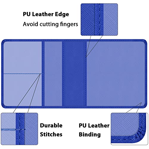 Car Insurance and Registration Holder, 5.5 x 5 Inch PU Leather Vehicle Glove Box Organizer Wallet Case for Insurance Card, Driver License, Paperwork - Blue - color: Blue