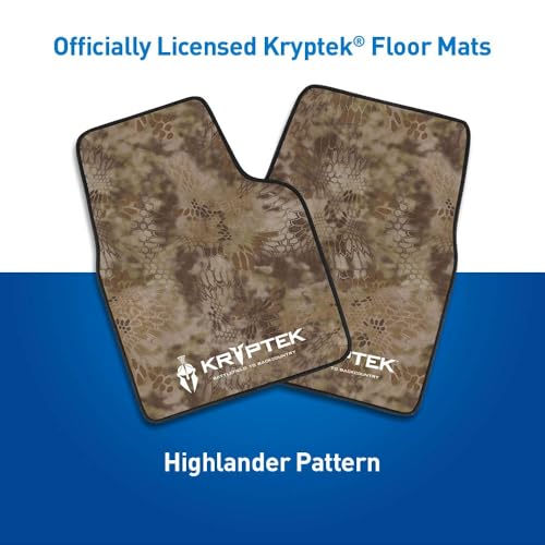 Coverking Universal Car Floor Mats Set of 2 (Front Driver and Passenger) Kryptek Highlander Camo - All-Weather Protection for Mud, Dirt, Rain, Spills, Non-Slip Backing, Fits Cars Trucks SUVs Jeeps - style: Kryptek Highlander