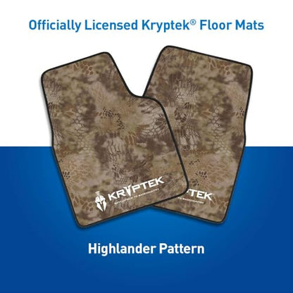 Coverking Universal Car Floor Mats Set of 2 (Front Driver and Passenger) Kryptek Highlander Camo - All-Weather Protection for Mud, Dirt, Rain, Spills, Non-Slip Backing, Fits Cars Trucks SUVs Jeeps - style: Kryptek Highlander