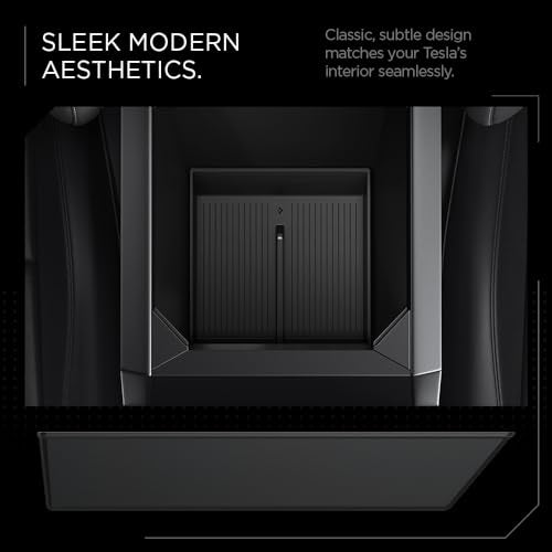 Spigen Center Console Organizer Tray Designed for Tesla Cybertruck Accessories 2026/2025/2024/2023 (Bottom) (Carbon Edition) - size: Bottom Organizer