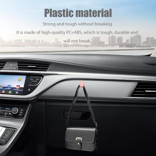 5PCS Car Dashboard Mini Hooks, Car Key Holder, Multifunctional Auto Dashboard Hook, Universal Interior Auto Accessories Self Adhesive Backseat Hanger for Key, Mask, Charging Cable - color: Pink