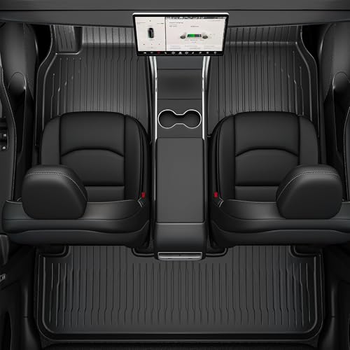 OEDRO Floor Mats for Tesla Model Y Juniper 2025-2026, Front & Rear Mats with Cargo Liner and Seatback Protector, Custom Fit TPE All-Weather Odorless Non-Slip Black Accessories