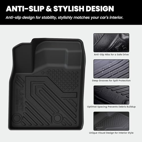 LASFIT Floor Mats & Backrest Mats & Cargo Mat for Nissan Rogue 2026 2025 2024 2023 2022 2021 (Not Fit Rogue Sport), All Weather TPE Custom Fit Floor Liners Car Mats Accessories, Black - size: 1)For Nissan Rogue | 2021-2026 | Full