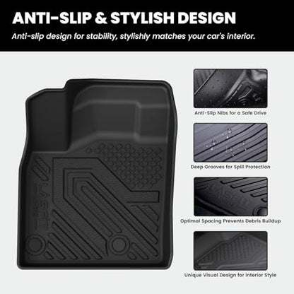 LASFIT Floor Mats & Backrest Mats & Cargo Mat for Nissan Rogue 2026 2025 2024 2023 2022 2021 (Not Fit Rogue Sport), All Weather TPE Custom Fit Floor Liners Car Mats Accessories, Black - size: 1)For Nissan Rogue | 2021-2026 | Full