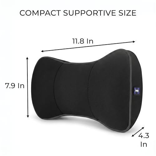Sealy Memory Foam Neck Pillow for Car or Office Chair – Cervical Neck Pillow, Car Headrest Pillow or Office Chair Cushion for Neck
