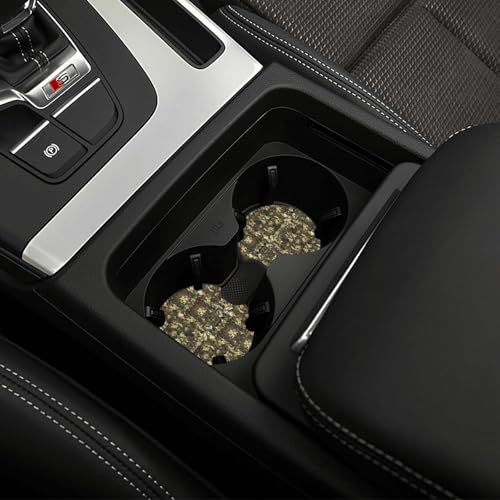 Camouflage Steering Wheel Cover Camouflage Leaf Steering Wheel Protector Neoprene 15Inch Car Accessories 2 Pcs Car Coasters for Women Men - color: Camouflage Leaf Checkered