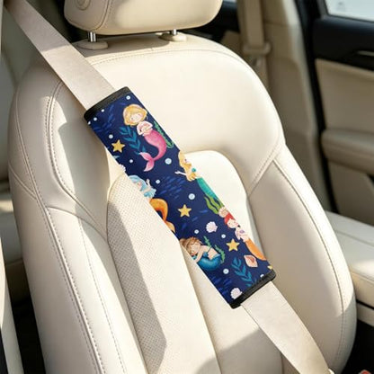 2 Pcs Seat Belt Cover for Kids, Mermaid Car Seat Strap Pads for Children, Soft Car Seat Belt Cushion Pads for Girls Women Babies Adults - color: Mermaid