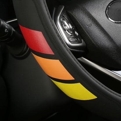 Microfiber Leather Steering Wheel Covers Non-Slip, Breathable 15-16.5 inch Compatible with Toyota 4Runner Tacoma Tundra Highlander -y - color: color-01-yellow