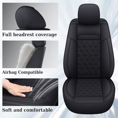 Coverado Ram Seat Covers Full Set, Waterproof Ram 1500 Seat Cover Compatible with 2002-2026 Dodge RAM 1500 2500 3500 Crew Quad Cab with Curved Bench, Black - color: Black (curved back), size: FullSet (Curved Back)