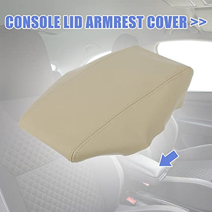 X AUTOHAUX Car Center Console Lid Armrest Seat Box Cover Protector Replacement Microfiber Leather for Toyota Prius 2004-2009 Beige - color: Beige