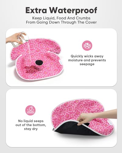 2 Pack Waterproof Baby Piddle Pads Carseat Potty Training Car Seat Protector, Waterproof Infant Car Seat Liner Cover to Prevent Pee, Leakproof and Washable (Red Flower) - color: Red Flower