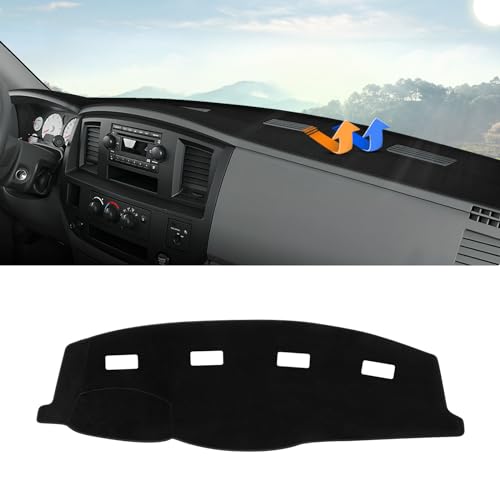 Autorder Dashboard Cover Mat for 2006-2008 Dodge Ram 1500 2500 3500,2009 Dodge Ram 2500 3500 4500 5500,2010 Dodge Ram 4500 5500 Accessories Dash Cover Velvet Dash Mat(Without Cutout for Dash Speakers) - size: 2006-2009 Dodge Ram