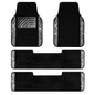 CAR PASS 3 Row Bling Diamond Car Mats Shining Carpet Rhinestones Sparkly Glitter Floor Mats Anti-Slip PVC Heel Pad Universal for Automotive SUV,Sedan,Van, 3rd Row 2 Rear for Girl Women, Black Silver - color: Black White