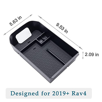 Center Console Tray Organizer Compatible with Toyota RAV4 Accessories 2025 2024 2023 2022 2021 2020 2019 and 2021-2025 RAV-4 Prime, Armrest Insert Container ABS Material Secondary Storage Box