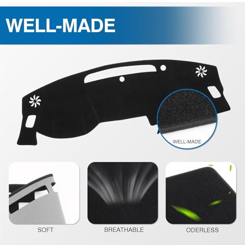 KUST Black Dash Cover for Nissan Altima 2019-2024 2025 2026 (Without HUD) Polyester Dashboard Cover Non-Slip Center Console Dash Cover Interior Accessories for Nissan Altima Sunshade No Glare - size: Altima 19-26(Black)