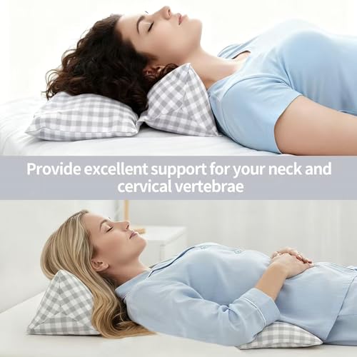 Buckwheat Hull Neck Support Bone Shape Pillow for Sleeping, Detachable Combination Pillow for Relieving Neck and Waist Pain and Fatigue (Grey) - color: Grey