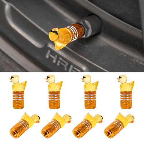 Rislobx 8Pcs Duck Tire Valve Stem Caps, Cute Car Valve Stem Cap, Decorative Accessories for Car Wheel (8PCS Yellow) - color: 8Pcs Yellow