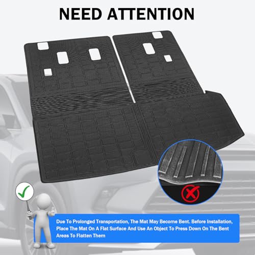 Cargo Liner for 2023-2026 Honda Pilot, Full Set Trunk Mat with Backrest Cover & 2nd Row Seat Protector, Waterproof TPE All Weather Cargo Mat, Pet & Kid Protection Accessories - size: for pilot 2024+