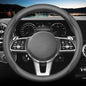 HAOTULE New Nappa Leather car Steering Wheel Cover, Universal 15 inch Black - color: Black-A