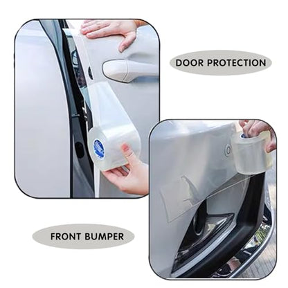 1 Pcs Transparent Car Door Sill Anti-Collision Protection Strip, Universal Car Door Edge Guard Door Sill Protector, Car Door Edge Trim Protection Film Fits for Most Cars, Suvs (2.75 in*32.8 Ft)