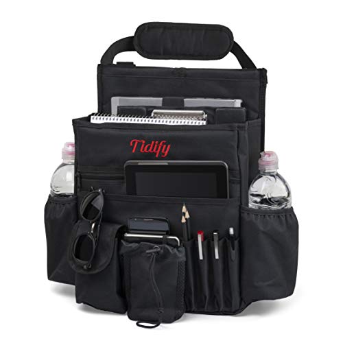Car Front Seat Organizer [2025 UPDATED] with Dedicated Tablet and Laptop Storage Stabilizing Side Straps Soft Adjustable Shoulder Strap and Hardened Buckles Your Office Away from Office.