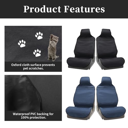 Waterproof Car Seat Cover Automotive Seat Covers for Cars Trucks and SUVs Car Seat Cover Protector Front Seats Black-2