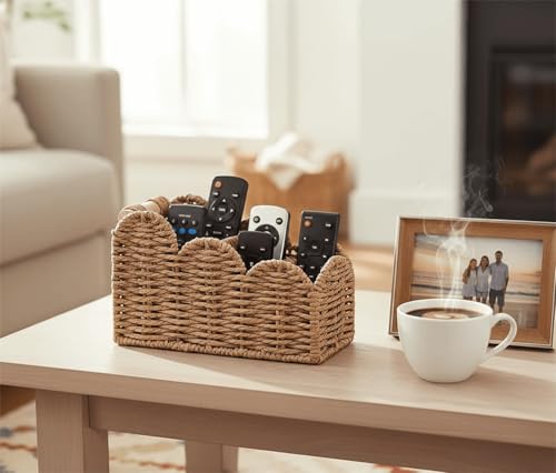 CubesLand Bedside Table Desk Organizer Caddy, Remote Pen&Pencil Holder Cup, Makeup Brush Holder w/Scalloped Perfect for Home, Office Desk, Living Room Table Decor, 3 Slots Neutral - color: Neutral