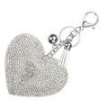 PATIKIL Rhinestone Keychains for Women, Cute Bling Heart Shape Purse Charm for Bag Handbags Car Keys - color: White-white
