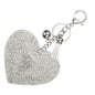 PATIKIL Rhinestone Keychains for Women, Cute Bling Heart Shape Purse Charm for Bag Handbags Car Keys - color: White-white