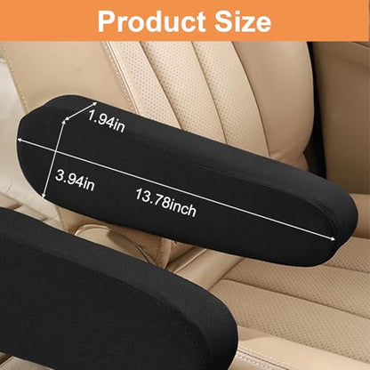 4 pcs Black Car Front Seat Armrest Covers Universal Seat Arm Rest Cover Replacement Elastic Fabric Armrest Protector Car Interior Decor Accessory Center Console Lid Armrests Cover for Truck