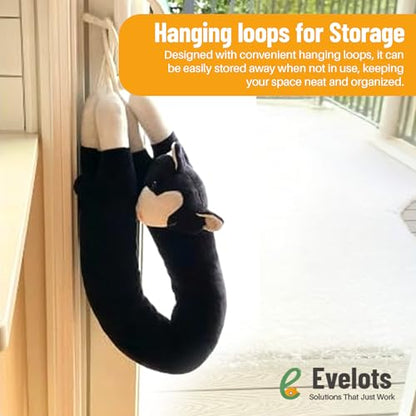 Evelots Under Door Cat & Dog Draft Stopper - Weighted - 2 Pack - Keep Cold Air Out - Odor, Noise, Dust, Wind Blocker - Great for Windows - 38 Inch Long - Heavy Duty Kitty and Puppy - Hanging Loops - size: 2-Pack, style: Cat & Dog Draft Stopper