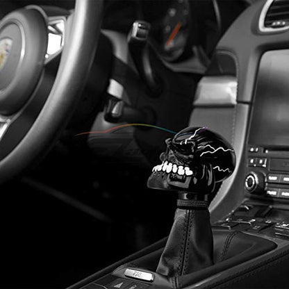 EZAUTO WRAP Black Universal Manual Wicked Skull Head Gear Stick Car Shift Knob Shifter Halloween - color: Black
