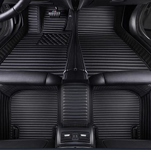 Custom Waterproof Leather Car Floor Mats Fit for Most Car SUV Truck & Sportscar All Weather Protection Vehicles (Black Stripe) - color: Black Stripe