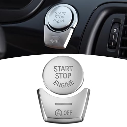 Silver Chromed Electronic Parking Brake Handbrake Switch Button Cover Compatible with BMW 5 6 7 Series F10 F07 F12 F01 handbrake Button Cover Patch Compatible with BMW Accessories - color: Silver Start Cover(for F10)