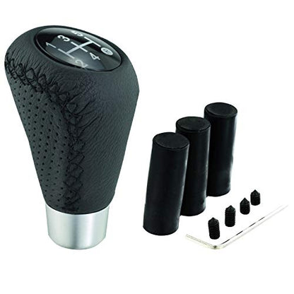 Shifter Knob 5 Speed Leather Car Gear Stick Shifting Knobs Shift Lever for Most Manual Transmission Vehicle Truck, Black