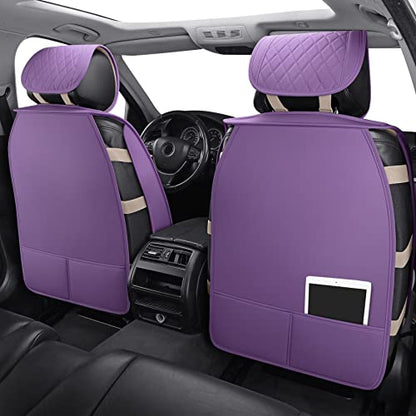 Front Sparkle Seat Covers for Women Waterproof Leather Crystal Diamond Universal Fit for Subaru Kia Forte Optima Nissan Altima Frontier Sentra (2PCS Front, Purple) - color: 2 Pcs Front/Purple-Sparkly