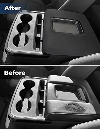 ISSYAUTO Center Console Cover Compatible with Silverado Sierra 2014 2015 2016 2017 2018 with 40/20/40 Jump Seat Console Neoprene Armrest Cover (fit Split Bench Seat Console ONLY) - color: Black~Neoprene, size: Jump Seat Console 2014-2018 Silverado Sierra