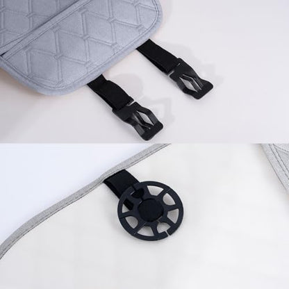 Linen Back Car Seat Cover, Rear Car Seat Cover for Cars Truck SUV, Anti-Slip Breathable Rear Bench Seat Protector Cushion Pad with Storage Pockets for Most Vehicles - Grey 1pc