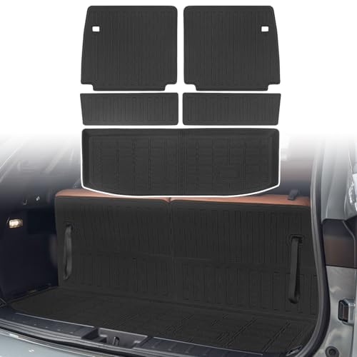 Cargo Liners Backrest Mat for Mitsubishi Outlander 7-Seat Accessories 2022-2025 2026 with Hook&Loop Rear Trunk Mat Rear Seat Back Cover Protector All Weather Anti-Slip Split Dog Liner - size: Backrest Mat + Trunk Mat